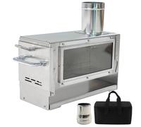 Camping Rocket Stove Wood Burning Stove Safe Effective Stainless Steel Construction Compact Packed Size Patio Fireplace Outdoor Fire Pit