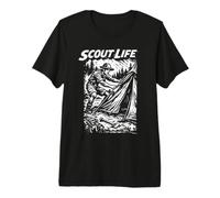 Camping Scout Scout Life Retro Scouting Illustration Maglietta Premium