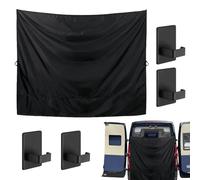 Camping Shower Drape, Rear Door Cover, Adjustable Privacy Screen with 72.05x64.17 Inches, Outdoor Light Blocker for Travel, Vehicle, Suv, Van, Truck, Tent Protection, Black Shade