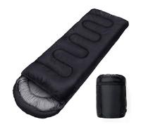 Camping Sleeping Bag Lightweight 4 Season Warm Envelope Backpacking Outdoor Winter(Black)