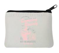 Camping Society - Portamonete in neoprene con scritta "Let's Sleep Under The Stars May The Mountains Be with You", 10 x 11 cm, colore: Bianco
