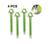 Camping Spiral Ground Anchors - Heavy Duty Plastic Tent Stakes (4 Pack, Green)
