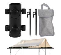 Camping Tent Rod Holders, Windproof Rod Base Stabilizer, Rust-Proof Steel Canopy Pole Support for Outdoor Fishing, Hiking, and Shelter Setup, 3,94 x 1,46 x 1,46 pollici