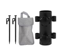 Camping Tent Rod Holders, Windproof Tent Rod Base, Steel, Metal Stabilizer Canopy Stakes Support, Rust-Proof Stand for Outdoor Fishing, and Hiking, 3.94x1.46x1.46 Inches