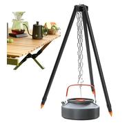 Camping Tripod for Cooking, Heavy-Duty Campfire Tripod, Cooking Grill Tripod Rack, Portable Camping Tripod, Adjustable Campfire Tripod, Camping Cooking Equipment, Tripod Rack Camping, Outdoor Cooking