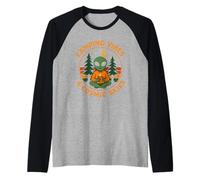 Camping Vibes Cosmic Skies, divertente disegno alieno a forma di foresta di caffè Maglia con Maniche Raglan
