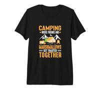 Camping Where Friends And Marshmallows Hiking Camper Maglietta Premium