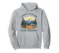 Camping With My Dog Is My Therapy Summer Vacation Dog Mom Felpa con Cappuccio