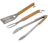 Campingaz 30869 Set 3 Pezzi Manico in legno Utensili spatola, una pinza ed un fo