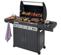 Campingaz Barbecue a Gas BBQ da Giardino con Coperchio Ruote e Fornello Laterale Potenza 12.8+2.3 kW - 2000033885 - 4 Series Classic LS Plus Dark
