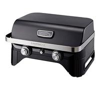 Campingaz Attitude 2100 LX - Barbecue portatile da tavolo con 2 fuochi in acciaio, potenza 5 kW, con coperchio, termometro e griglia in ghisa, colore: Nero