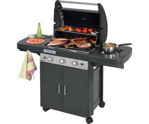Campingaz Barbecue a Gas da Giardino BBQ da Esterno con Coperchio Ruote e Fornello Laterale Potenza 9.6+2.3 kW - 2000033886 - 3 Series Classic LS Plus D DualGas