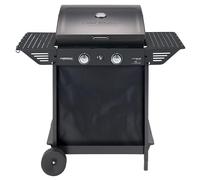 Campingaz Barbecue a gas Xpert 200 LXD | Barbecue a gas con 2 bruciatori a gas alluminati | Coperchio con termometro | Potenza 7,1 kW | Griglia scaldavivande | 2 tavoli laterali pieghevoli