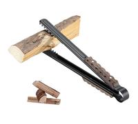 Campingmoon BKMS-41 - Pinza per legna da camino da 16 pollici, con lama dentata a forma di forbice per falò, focolare e falò con manico in legno