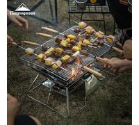 CAMPINGMOON Forno per barbecue con griglia per barbecue portatile pieghevole grande in acciaio inossidabile, rete per barbecue da picnic da campeggio, griglia per barbecue