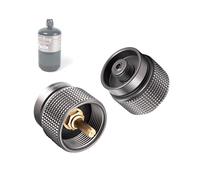 CAMPINGMOON - Set di 2 adattatori per fornello a gas per grill da campeggio, ingresso: 16 oz/0,5 kg, piccola bombola di propano, uscita: EN417 Lindal Valve Z22-2p