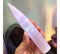 Campione di cristallo naturale grezzo Campione di strumento for massaggio con pietra di cristallo bianco naturale con bacchetta di selenite Bastone lucido come regalo Pietra raccolta domiciliare