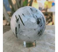 Campione di sfera di cristallo Sfera di quarzo rutilato nero naturale Sfera di cristallo di capelli neri Crystal Specimen