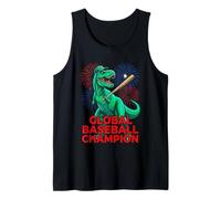 Campione Globale di Baseball T-Rex Dinosaur Vintage B-Movie Canotta