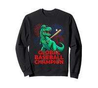 Campione Globale di Baseball T-Rex Dinosaur Vintage B-Movie Felpa
