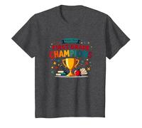 Campioni della Squadra da Sogno di Primo Grado Maglietta, Bambini, Grigio Scuro, 6 Anni