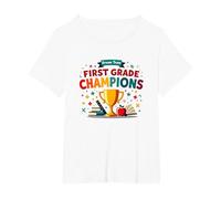 Campioni della Squadra da Sogno di Primo Grado Maglietta, Donna Plus-Size, Bianco, 6X