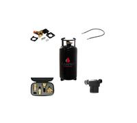 CAMPKO - Kit bottiglia GPL 36L + lira 1,5 m + scatola di trasferimento + filtro a gas + adattatori per auto