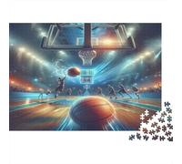 Campo da Basket Puzzle 1000 Pezzi Gioco di Puzzle 1000 Pezzi Carta per Adulti Arena Notturna Relax Interazione Regalo Casa 70x50cm/1000pcs