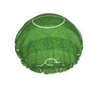 Campo da calcio verde,Cuffia da doccia, cuffia da notte, doppio strato, impermeabile, elastica, riutilizzabile.