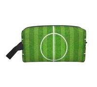 Campo da calcio verde, organizer per cosmetici di grande capacità, borsa da viaggio per il trucco da donna