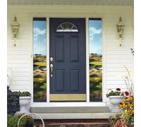 Campo da golf sul mare Striscione per porta appesa Primavera Estate Benvenuto Portico Banner Buon Compleanno Festa Banner Foto Sfondo Portico Segno Porta d'ingresso Segni per Yard Indoor Outdoor Decor