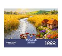 Campo di canne lungo il fiume Puzzle in Legno Impermeabile DIY Puzzles Da 1000 Pezzi Regali Per Adulti Impossibili Per Decorazioni Domestiche