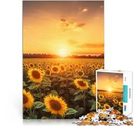 Campo di girasoli cielo sereno puzzle 1000 pezzi per adulti Per il divertimento in famiglia Attività divertenti a casa, regali di compleanno, regali di viaggio, 38x26cm