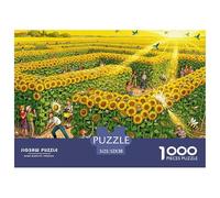 Campo di girasoli Labirinto d'estate Puzzle in Legno Impermeabile Puzzles Da 1000 Pezzi Regali Per Adulti Divertenti Giochi Educativi