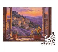 Campo di Lavanda Provenza Puzzle 1000 Pezzi Carta per Adulti Tramonto Gioco di Puzzle 1000 Pezzi Relax Casa Regalo 70x50cm/1000pcs