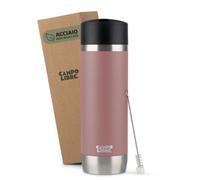 Campo Libre.® ANTO Tazza Termica - Termos Caffè Premium con Coperchio One-Touch, Thermos Caffe in Acciaio Inox a Doppia Parete, Mantiene le Bevande Calde per 6 h. Ideale per l'Auto. Rosa, 450ml