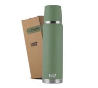 Campo Libre.® JACO Borraccia Termica - Bottiglia termica a Doppia Parete, Mantiene le Bevande Calde 24 h, Senza BPA, 100% Ermetica, Acciaio Inox Riciclato - Verde, 1l
