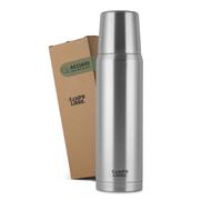 Campo Libre.® JACO Borraccia Termica - Bottiglia termica a Doppia Parete, Mantiene le Bevande Calde 24 h, Senza BPA, 100% Ermetica, Acciaio Inox Riciclato - Inox, 1l