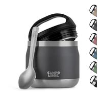 Campo Libre.® Lotta - Thermo per Alimenti Caldi & Freddi - Porta vivande Termico con Cucchiaio - Termo per Adulti o Bambini/Neonati, Schiscetta Pranzo - Ideale da Portare con Sé. Grigio. 400ml