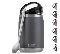 Campo Libre.® Lotta - Thermo per Alimenti Caldi & Freddi - Porta vivande Termico con Cucchiaio - Termo per Adulti o Bambini/Neonati, Schiscetta Pranzo - Ideale da Portare con Sé. Grigio. 800ml