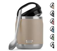 Campo Libre.® Lotta - Thermos per Alimenti Caldi & Freddi - Porta vivande Termico con Cucchiaio - Termos per Adulti o Bambini/Neonati, Schiscetta Pranzo - Ideale da Portare con Sé. Beige. 600ml