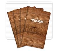 Campo notebook - 12,7 x 20,3 cm - legno modello memo Book - Confezione da 4 LINED