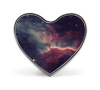 Campo stellare nello spazio profondo, spilla a forma di cuore, spille per uomo e donna, accessori di gioielleria alla moda per cappelli, borse, giacche, cappotti, regali per la giornata.