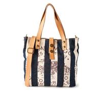 Campomaggi Borsa shopper blu/beige, canvas, donna