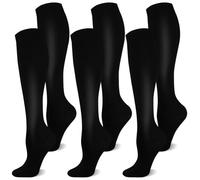 CAMPSNAIL Calze a compressione per uomo e donna, calze a compressione per volo, sport, viaggi, corsa, A-nero-3 paia, Small/Medium