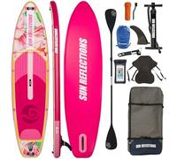 CampSup Sun Reflections Soft Blush 11'6" Combo - Tavola gonfiabile 2 in 1 con seduta per kayak e doppia pagaia, set completo