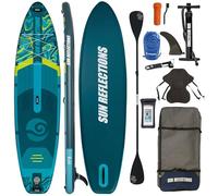 CampSup Sun Reflections XXL 11'6 Combo Tavola da SUP gonfiabile, set per Stand Up Paddling con sedile per kayak, pagaia 2-in-1, 350 x 89 x 15 cm, fino a 185 kg