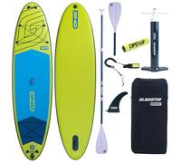 Campsup SUP Gladiator One 10.8 Lime + Floater + Minicombo | Tavola gonfiabile Stand Up Paddle Board | 325 x 86 x 15 cm | Tavola da surf per principianti e avanzati con accessori | Portata fino a 135
