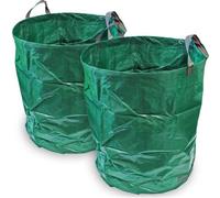 CampTeck 2 sacchi per rifiuti da giardino resistenti da 500 litri, riutilizzabili per erba e foglie