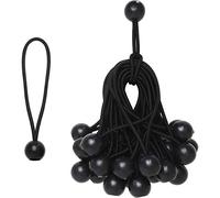 CampTeck U6964 - Set di 30 Tiranti Elastici a Sfera Bungee Ball Corde Elastiche a Sfera per Tende, Teloni, Insegne, Sacchi a Pelo, ECC - Nero - Lunghezza 15cm
